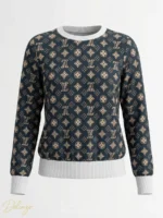 بلوز زنانه نخی Louis Vuitton مدل آستین بلند طرح لوگو LV