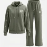 ست سویشرت زیپ‌دار و شلوار زنانه ترک طرح MIU MIU