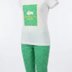 ست تیشرت و شلوارک زنانه MYBEN طرح بابونه و خال‌خالی