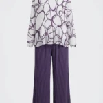 ست بلوز و دامن‌شلواری پلیسه LISSE طرح آبستره