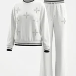 ست سوییشرت و شلوار زنانه ترک طرح لویی‌ویتون نگین‌دار