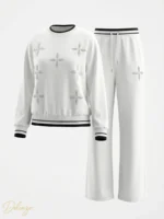 ست سوییشرت و شلوار زنانه ترک طرح لویی‌ویتون نگین‌دار