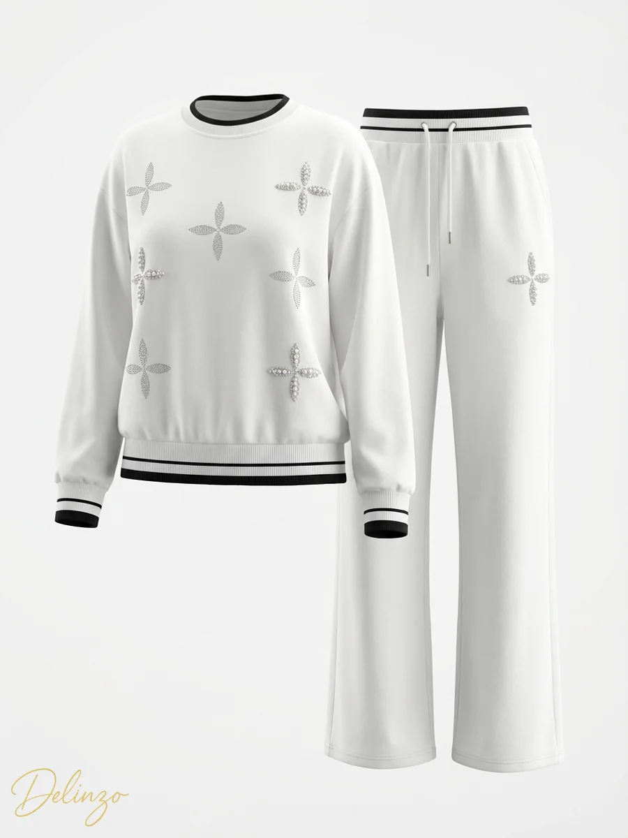 3D ست سوییشرت و شلوار زنانه ترک طرح لوییویتون نگیندار - تصویر 1