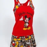 ست تاپ رکابی و شورتک نخی طرح میکی ماوس فانتزی