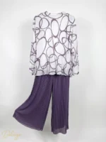 ست بلوز و دامن‌شلواری پلیسه LISSE طرح آبستره - تصویر 10