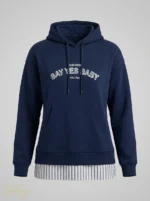 هودی زنانه پنبه‌ای MXX Fashion مدل چاپ‌دار لایه‌ای