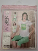 ست تیشرت و شلوارک زنانه MYBEN طرح بابونه و خال‌خالی - تصویر 7