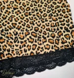 ست تاپ و شورتک زنانه MYBEN طرح پلنگی با لبه گیپور - تصویر 8