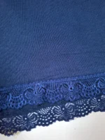 ست تاپ بندی و شورتک نخی MYBEN لبه گیپوری - تصویر 6