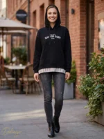 هودی زنانه پنبه‌ای MXX Fashion مدل چاپ‌دار لایه‌ای - تصویر 3