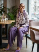 ست بلوز و دامن‌شلواری پلیسه LISSE طرح آبستره - تصویر 3