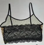 ست تاپ و شورتک زنانه MYBEN طرح پلنگی با لبه گیپور - تصویر 6