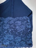 ست تاپ بندی و شورتک نخی MYBEN لبه گیپوری - تصویر 7