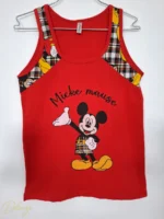 ست تاپ رکابی و شورتک نخی طرح میکی ماوس فانتزی - تصویر 5