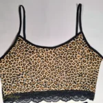 ست تاپ و شورتک زنانه MYBEN طرح پلنگی با لبه گیپور - تصویر 4