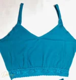 ست تاپ بندی و شورتک نخی MYBEN با لبه‌دوزی توری گل‌دار - تصویر 4