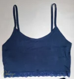 ست تاپ بندی و شورتک نخی MYBEN لبه گیپوری - تصویر 4