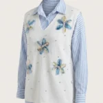 ست شومیز و جلیقه زنانه HATUN atila مدل گلدوزی سه‌بعدی