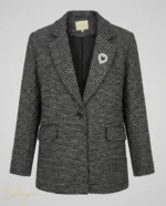 کت زنانه تویید ATAMU مدل شانل یقه انگلیسی