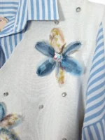 ست شومیز و جلیقه زنانه HATUN atila مدل گلدوزی سه‌بعدی - تصویر 9