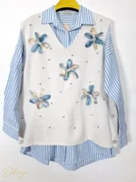 ست شومیز و جلیقه زنانه HATUN atila مدل گلدوزی سه‌بعدی - تصویر 5