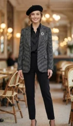 کت زنانه تویید ATAMU مدل شانل یقه انگلیسی - تصویر 3