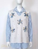 ست شومیز و جلیقه زنانه HATUN atila مدل گلدوزی سه‌بعدی - تصویر 4